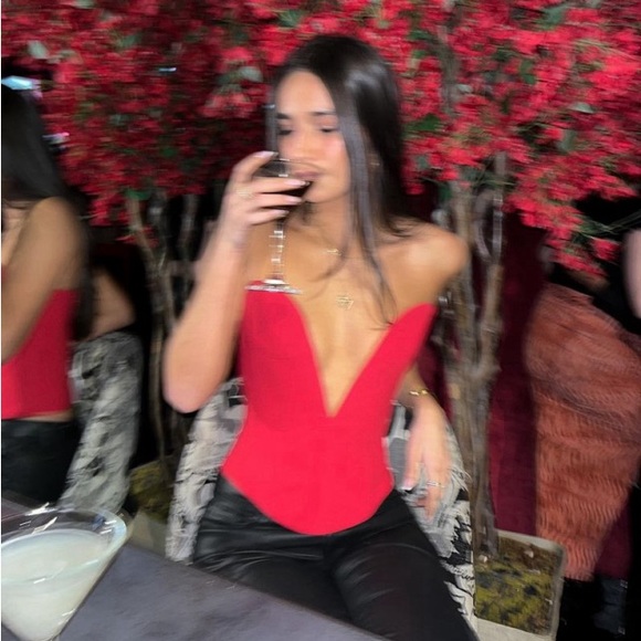 House of CB Tops - HOUSE OF CB Red Lydia Corset XS